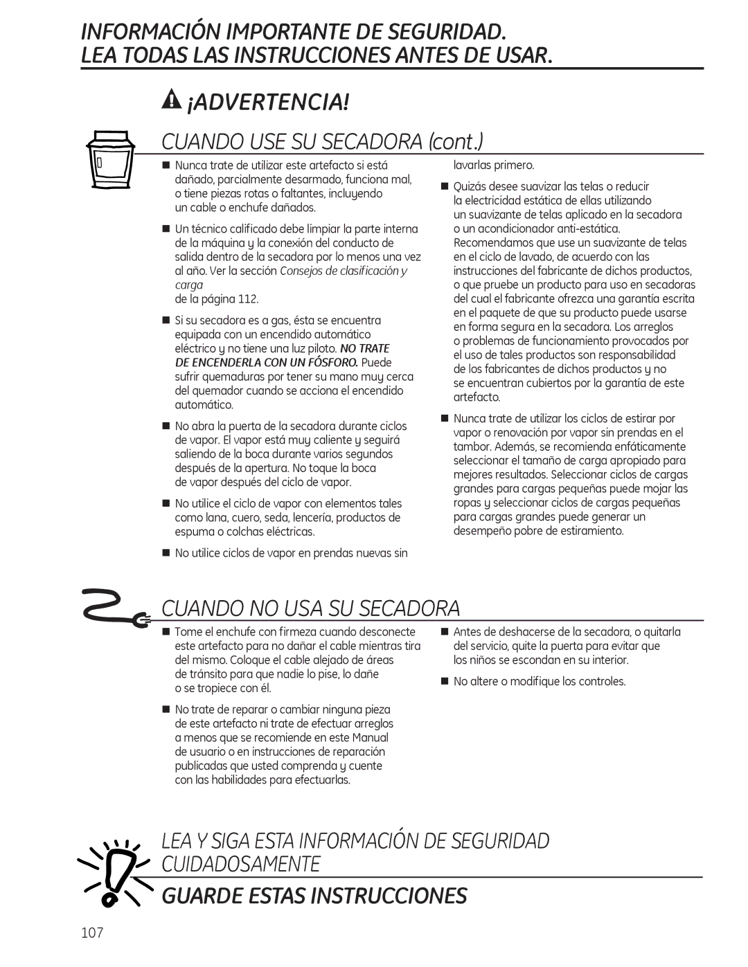 GE PFDS455, PFDS450, PFDN440, PFMN445, PFMS450, PFMN440, PFDN445, PFMS455 operating instructions Guarde Estas Instrucciones 