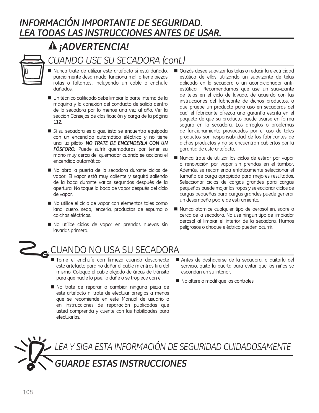 GE PFMS450, PFDS450, PFDN440, PFMN445, PFDS455, PFMN440, PFDN445, PFMS455 operating instructions Guarde Estas Instrucciones 