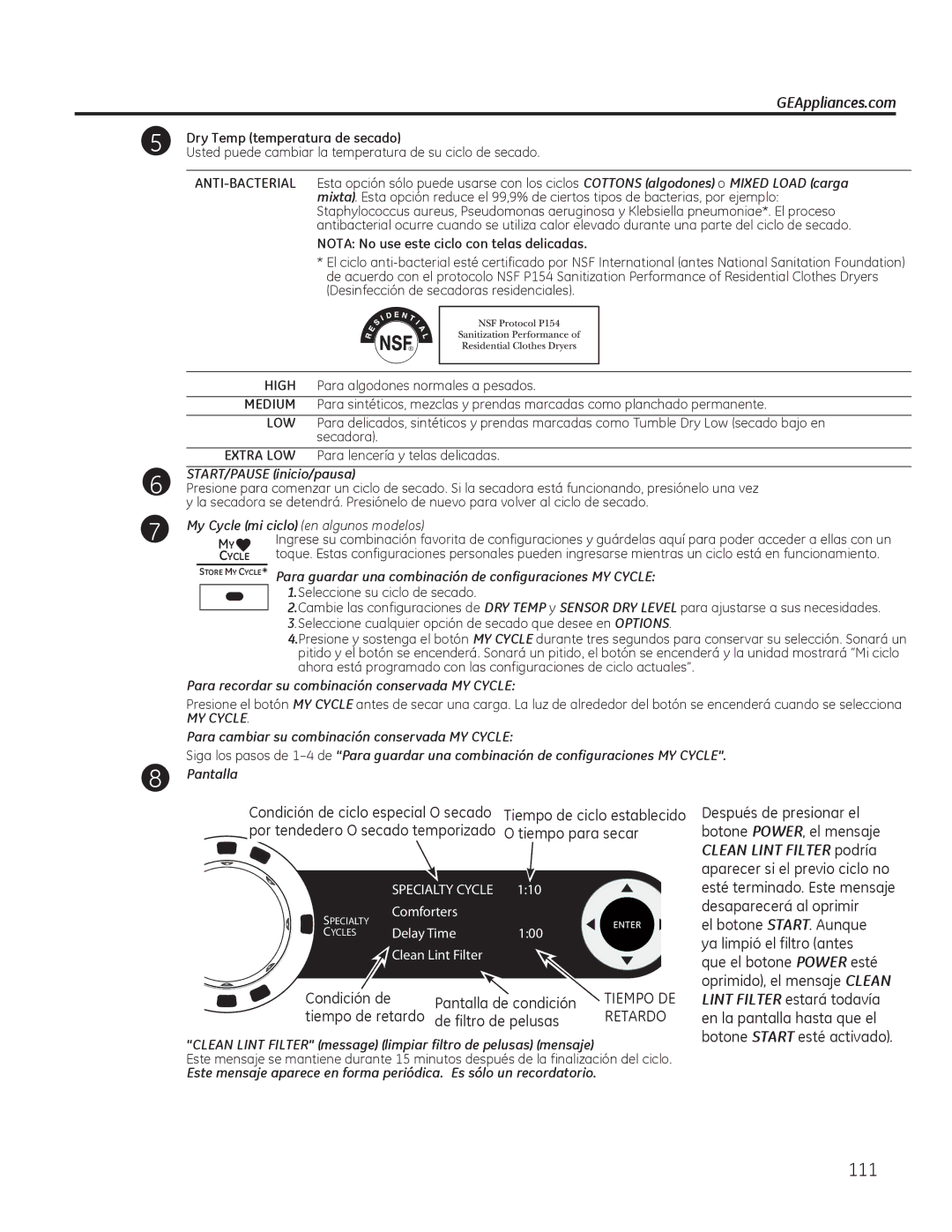 GE PFMS455, PFDS450, PFDN440, PFMN445, PFDS455, PFMS450, PFMN440, PFDN445 operating instructions 111 