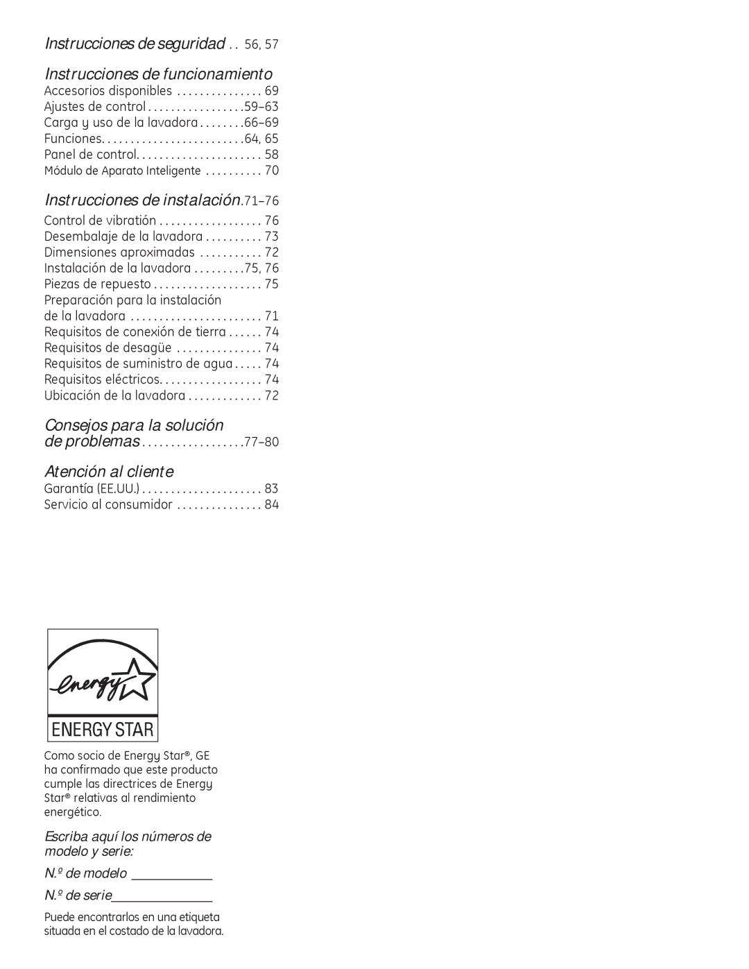 GE PFWS4600, PFWH4405, PFWH4400, PFWS4605 installation instructions Consejos para la solución 