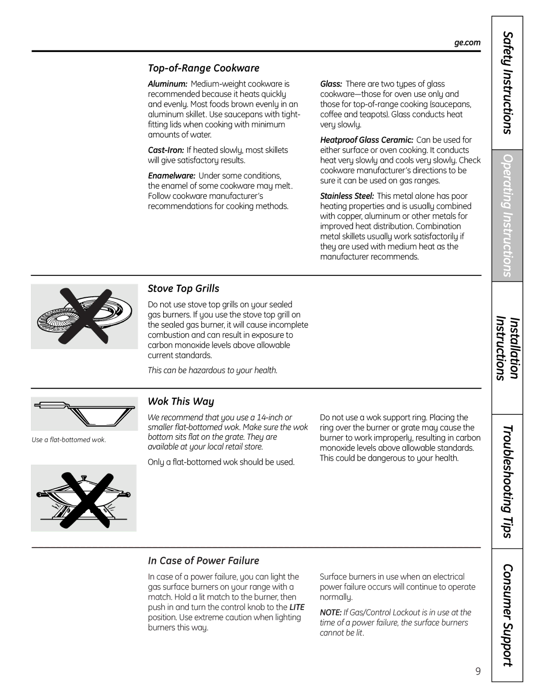 GE PGB918, PGB975, PGB910, PGB908, PGB916, PGB900, JGBP89, JGBP92 installation instructions Safety, Instructions Installation 