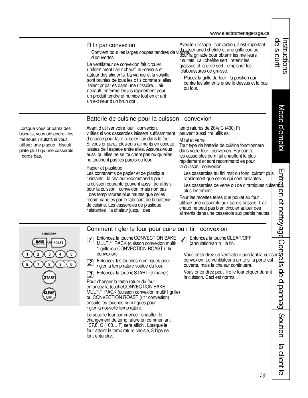 GE PGS968 De sécurité Instructions, Demploi Entretien et nettoyage, Conseils de dépannage Soutien à la clientèle 