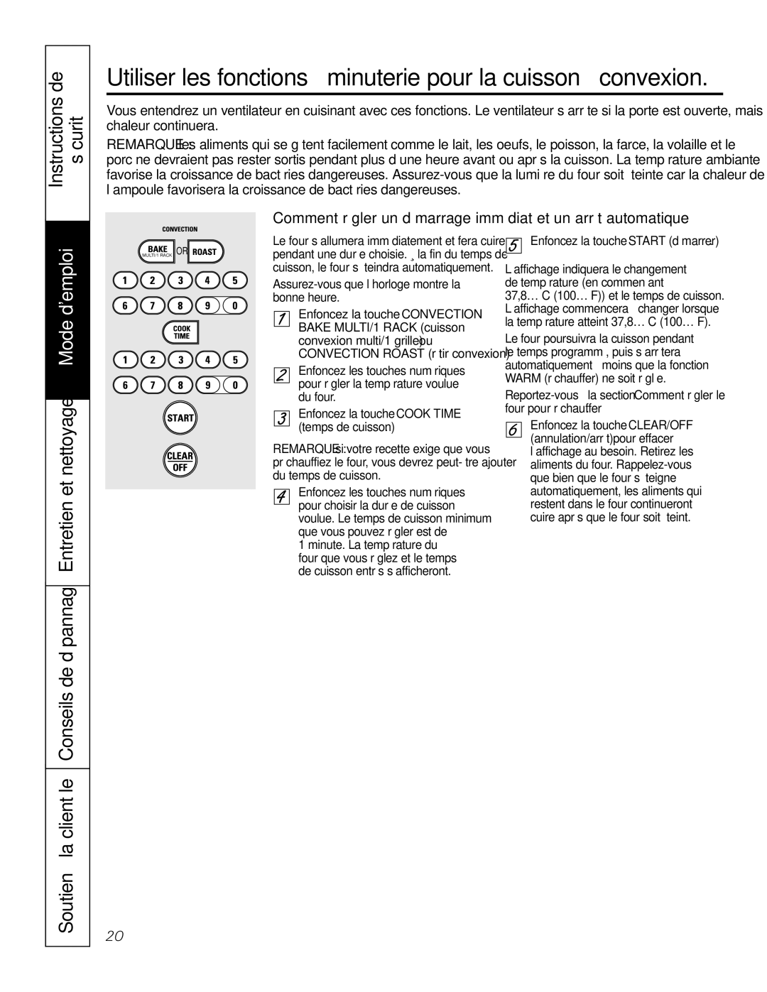 GE PGS968 owner manual Comment régler un démarrage immédiat et un arrêt automatique 