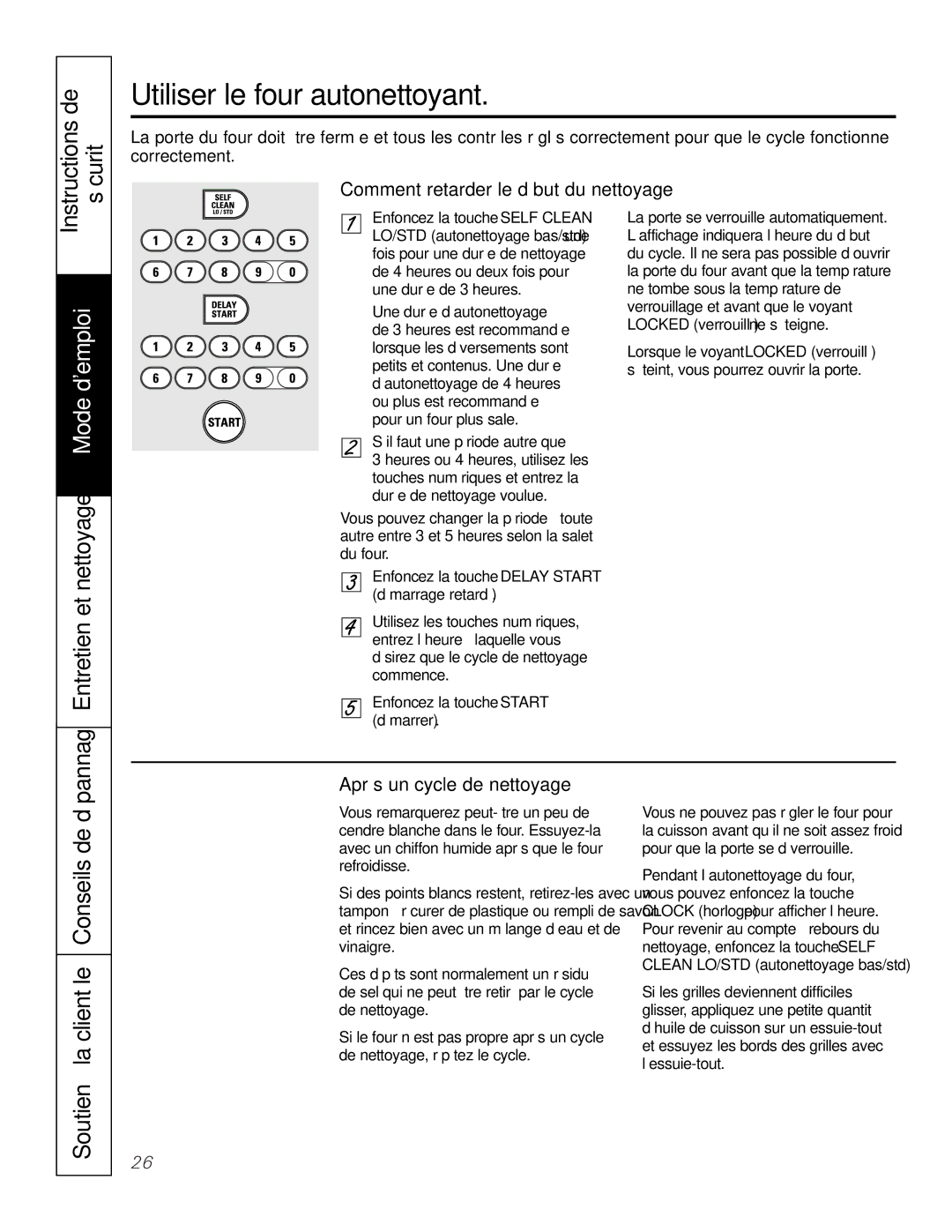 GE PGS968 Entretien et nettoyage Mode demploi, Soutien à la clientèle Conseils de dépannage, Après un cycle de nettoyage 