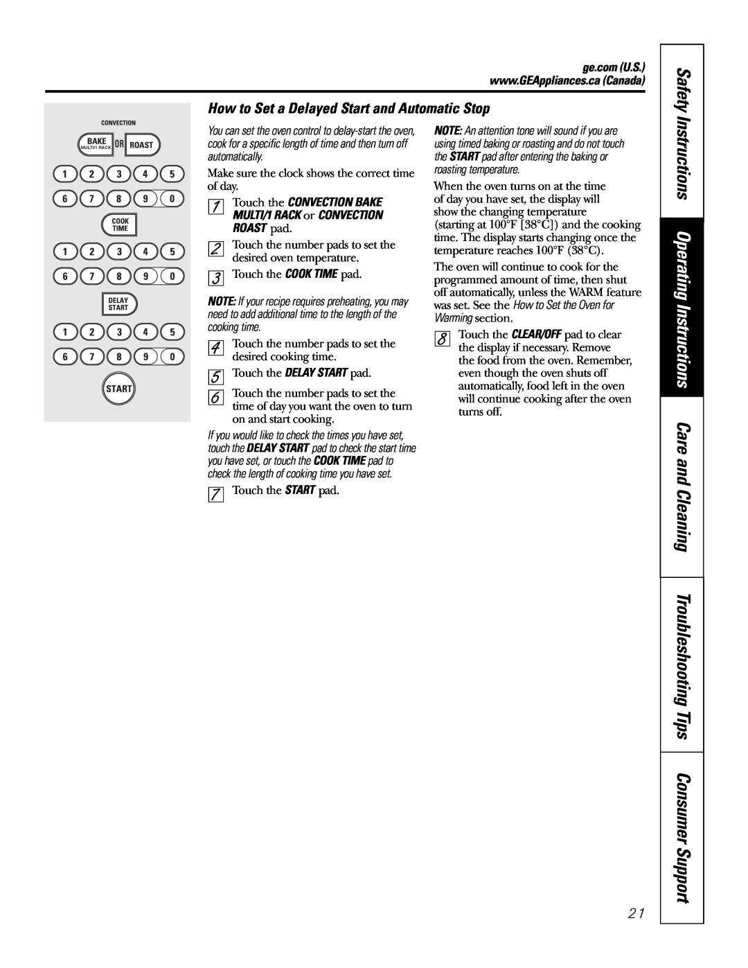 GE PGS968 owner manual How to Set a Delayed Start and Automatic Stop, Make sure the clock shows the correct time of day 