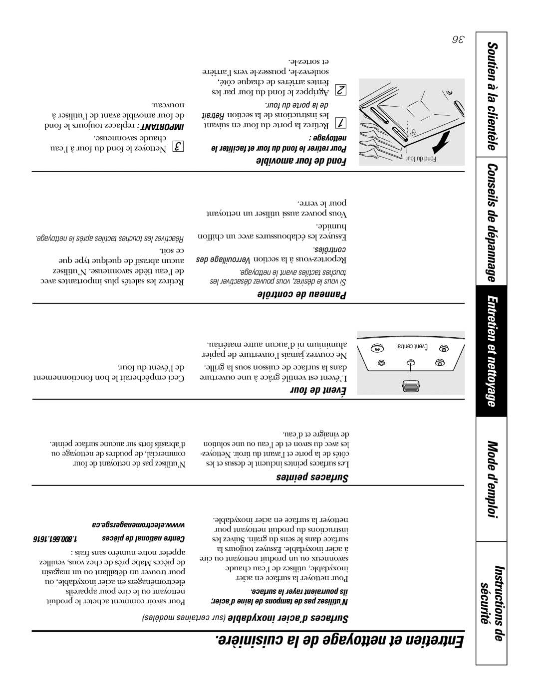 GE PGS968SEMSS owner manual Cuisinière la de nettoyage et Entretien 