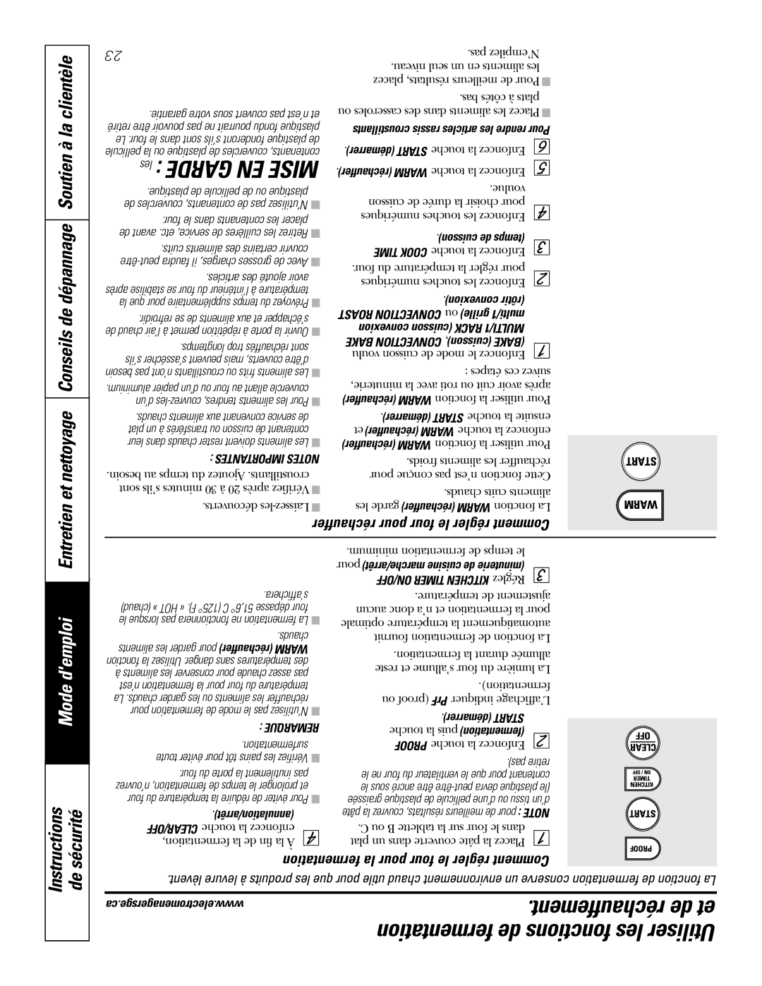 GE PGS968SEMSS Réchauffement de et, Fermentation de fonctions les Utiliser, Réchauffer pour four le régler Comment, Les 