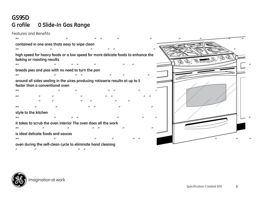 GE PGS975DEPBB installation instructions Features and Benefits 