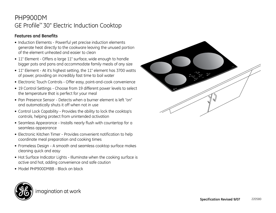 GE PHP900DMBB installation instructions Features and Benefits 