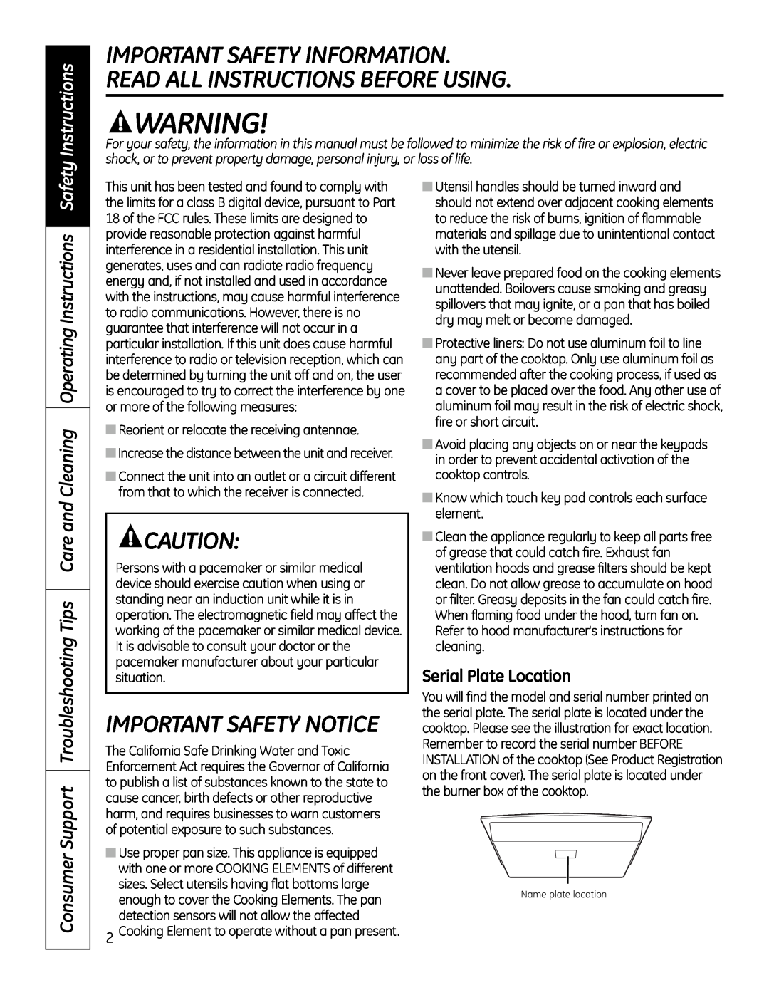 GE PHP960SMSS manual Important Safety Information Read All Instructions Before Using, Important Safety Notice 