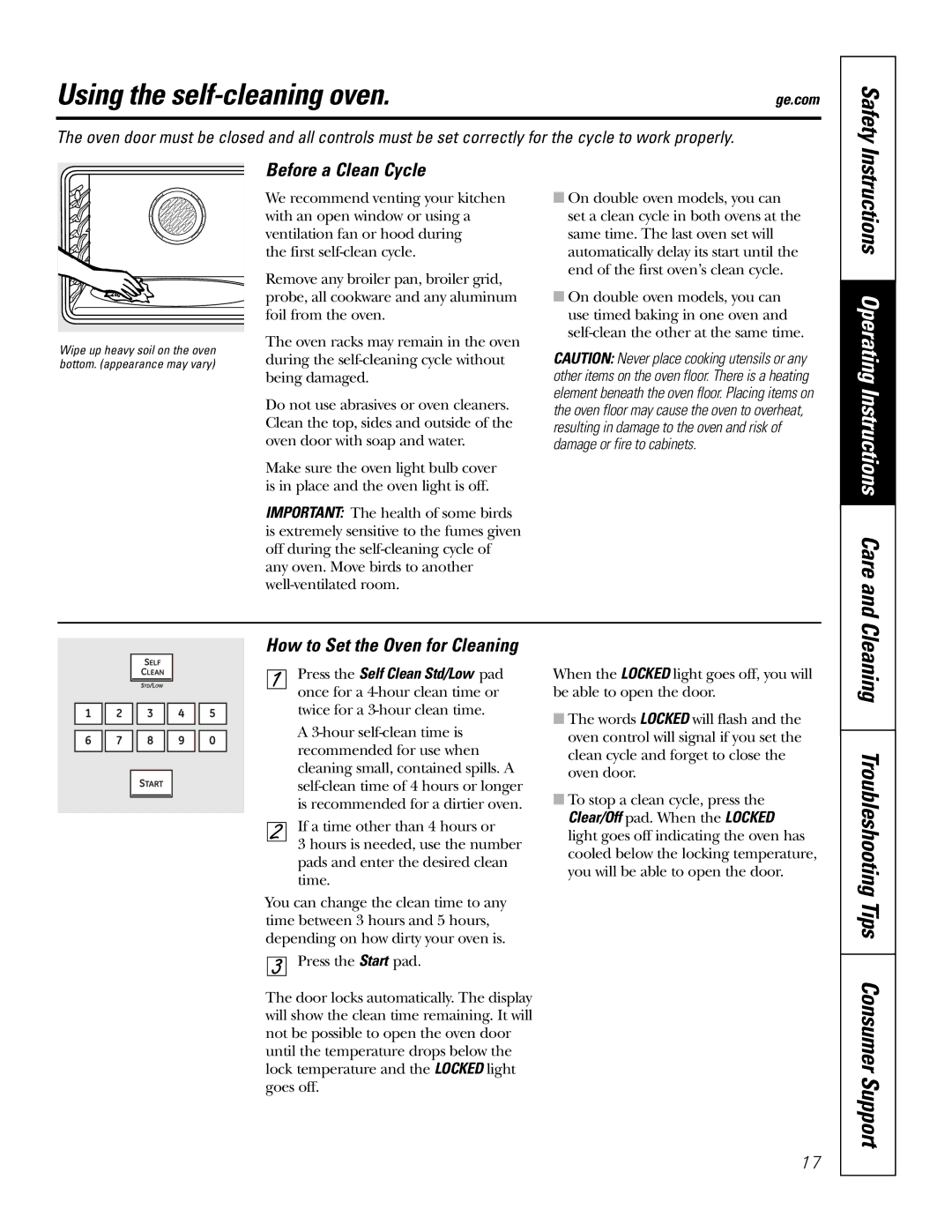 GE PK91627 manual Using the self-cleaning oven, Cleaning Troubleshooting Tips, Before a Clean Cycle 