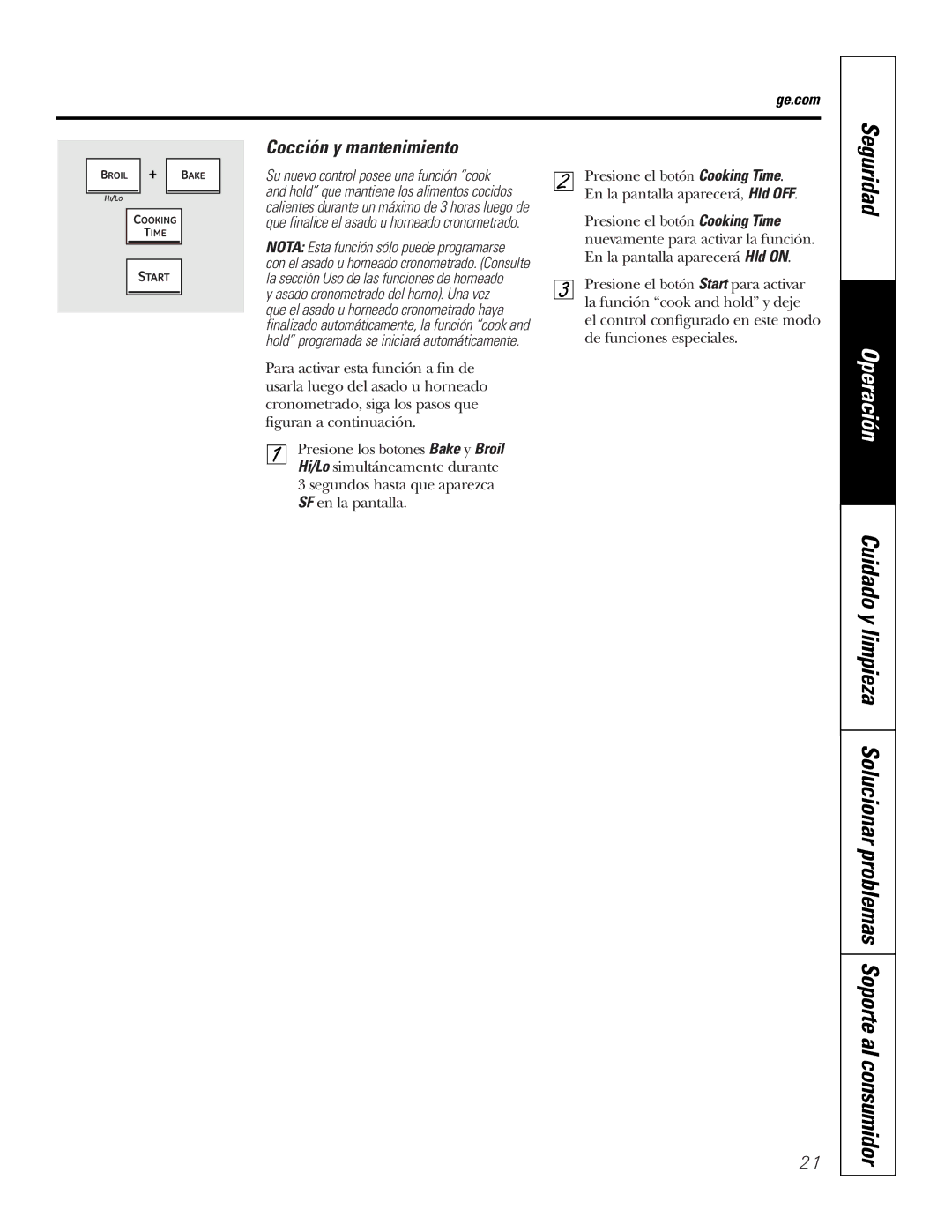 GE PK91627 manual Cocción y mantenimiento, Ge.com 