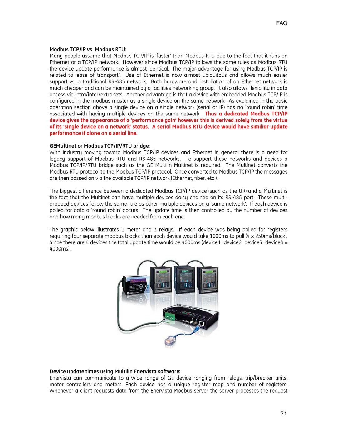 GE PMCS 6.15 quick start Modbus TCP/IP vs. Modbus RTU, GEMultinet or Modbus TCP/IP/RTU bridge 