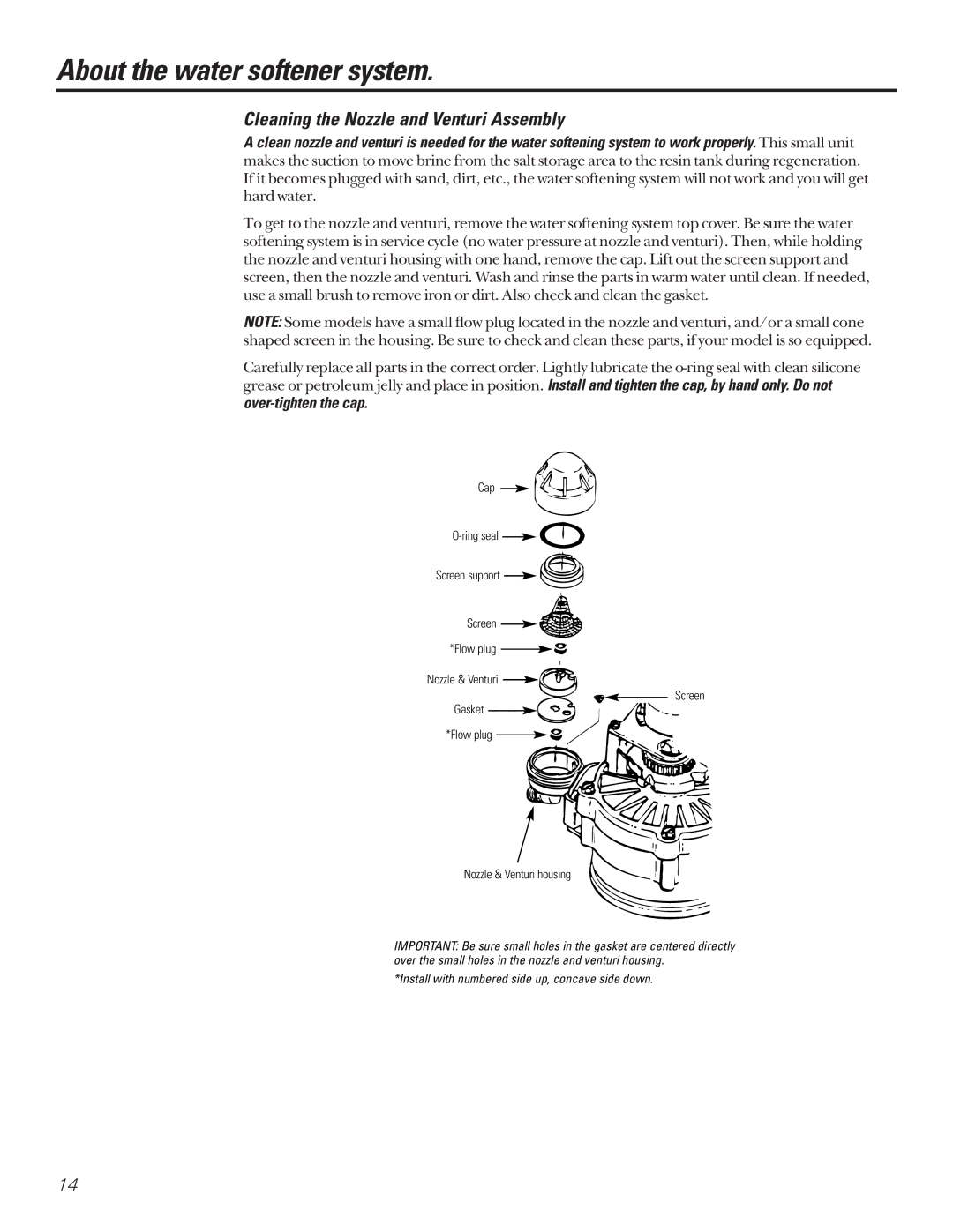 GE PNSF39Z01 owner manual Cleaning the Nozzle and Venturi Assembly 