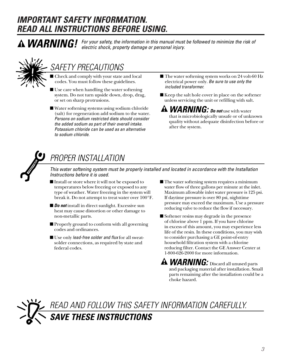 GE PNSF39Z01 owner manual Safety Precautions 