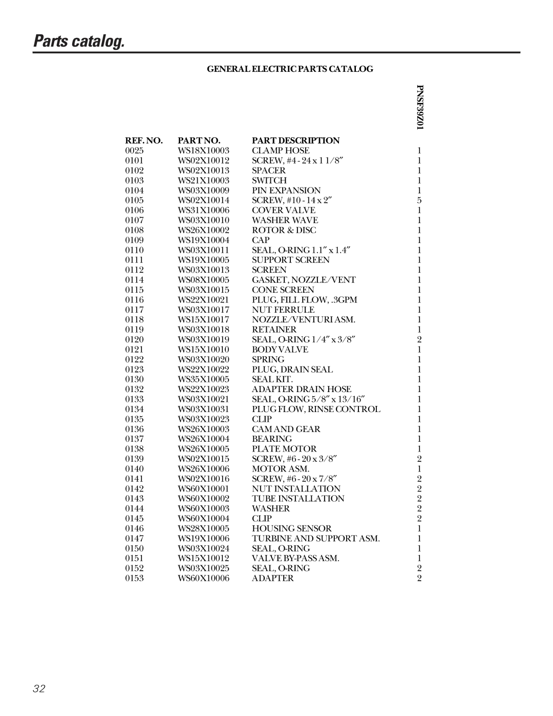 GE PNSF39Z01 owner manual Spacer 