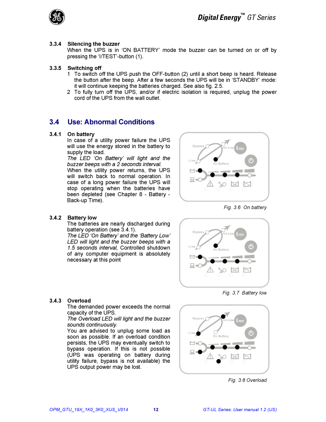 GE Power Supply user manual Use Abnormal Conditions 