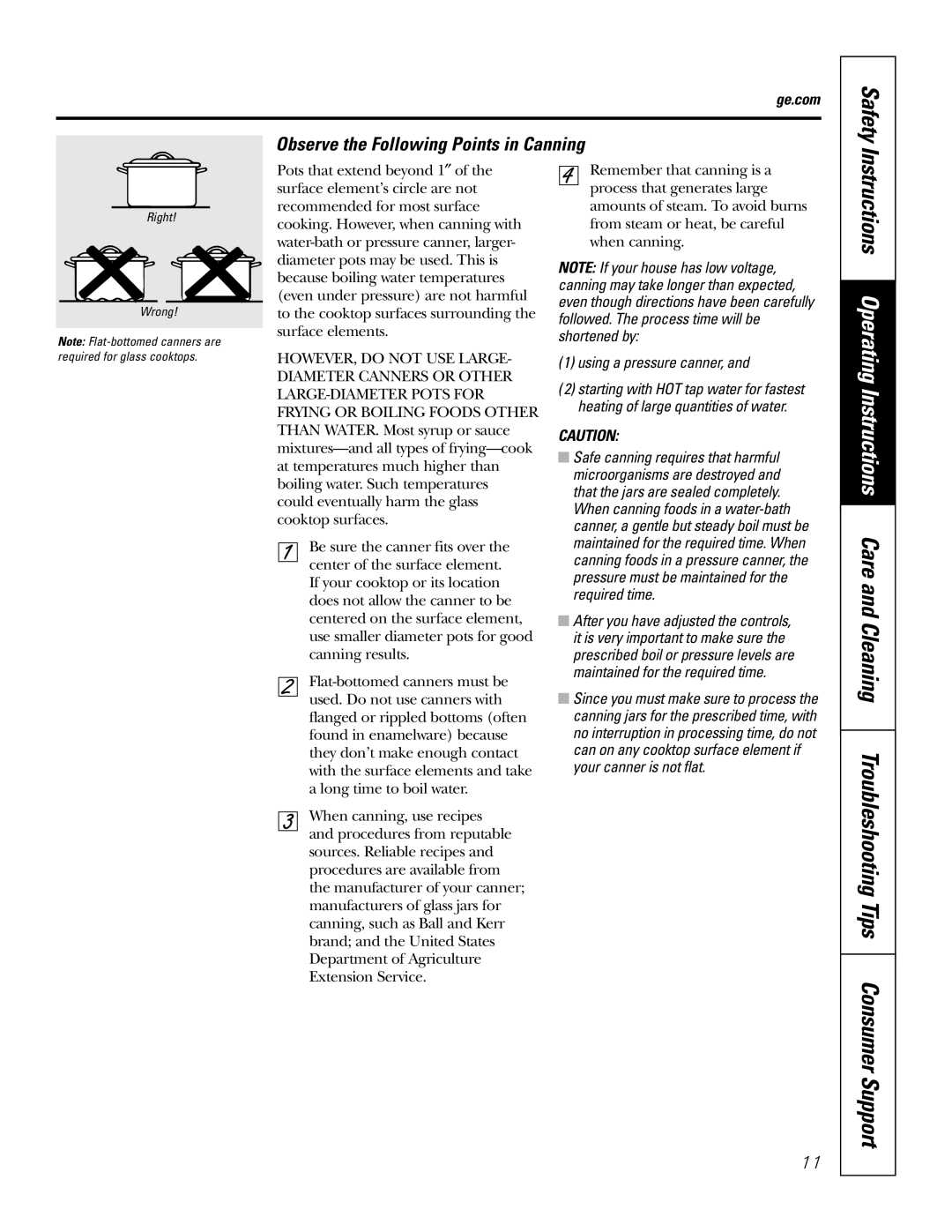 GE 49-80413, PP932, PP942, PP912, PP972, PP962 owner manual Observe the Following Points in Canning, Using a pressure canner 