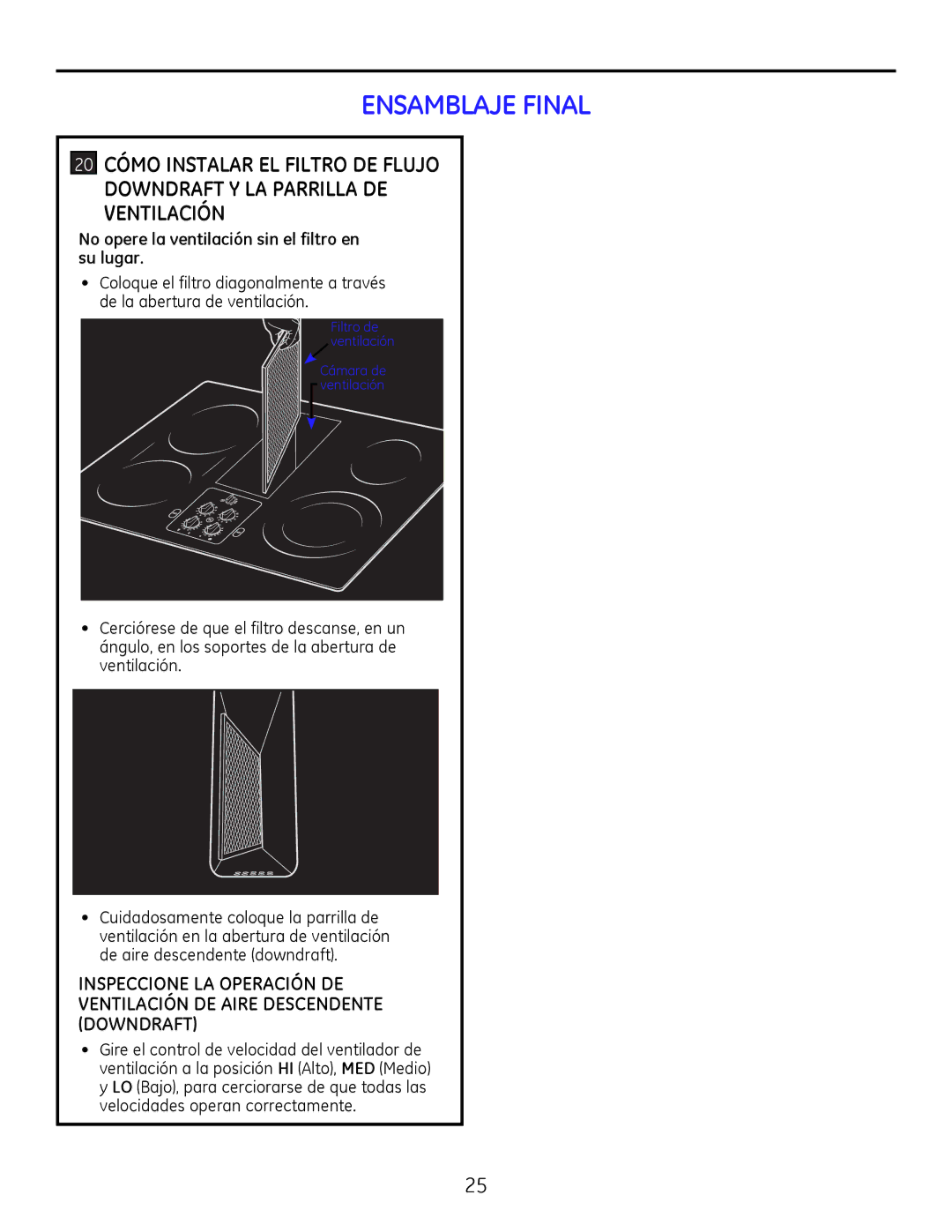 GE PP989 owner manual 16$0%/$-,1$,  &Ï02,167$/$5/,/752/8-2, 215$7/$3$55,//$, 917,/$&,Ï1, VxOxjdu 