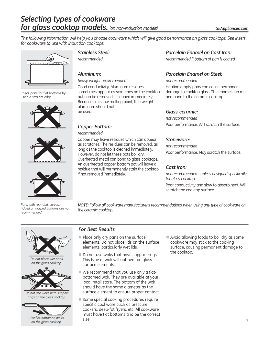 GE PP989 owner manual 6HOHFWLQJW\SHVRIFRRNZDUH 