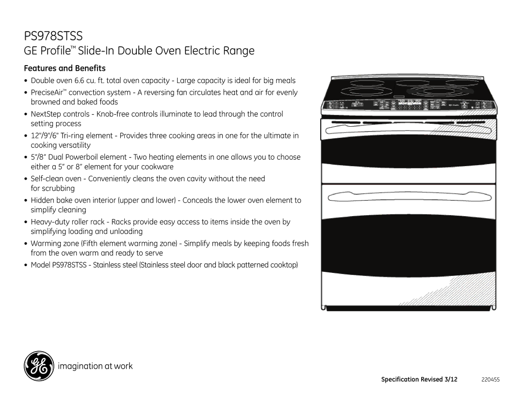 GE PS978STSS dimensions Features and Benefits 