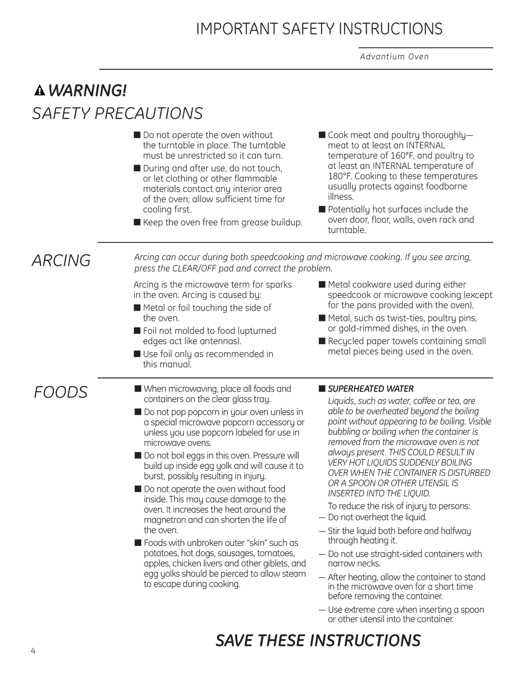 GE PSB1201, PSB1200 owner manual Metal or foil touching the side of the oven, Use foil only as recommended in this manual 