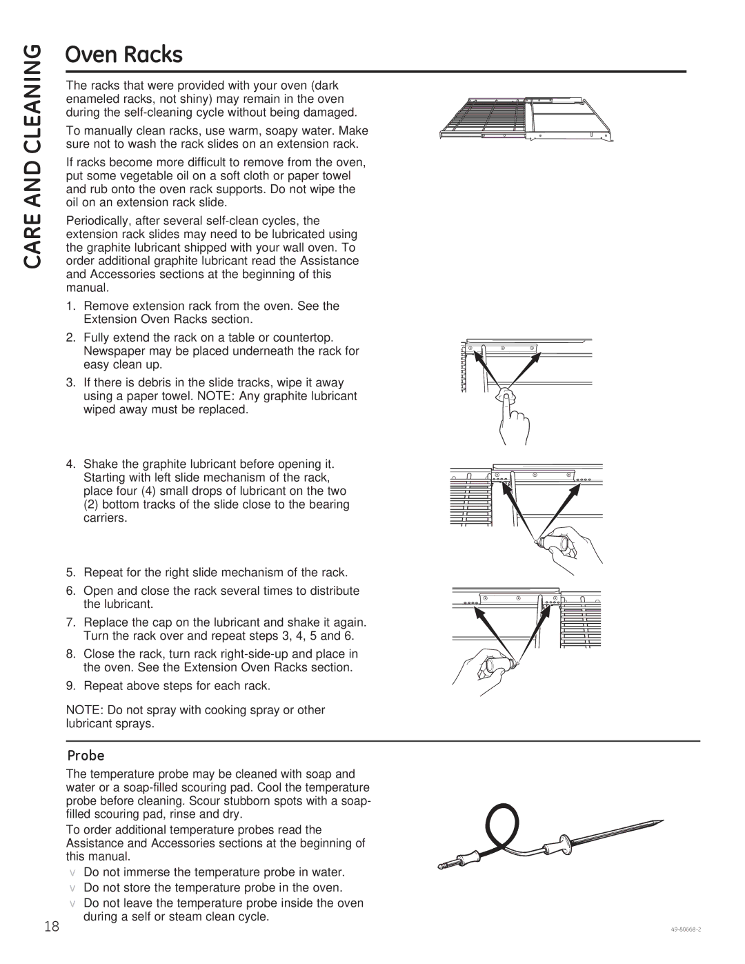 GE PT7050 owner manual Care and Cleaning 