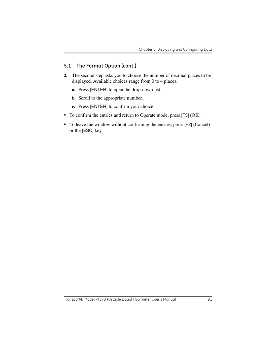 GE PT878 user manual Format Option 