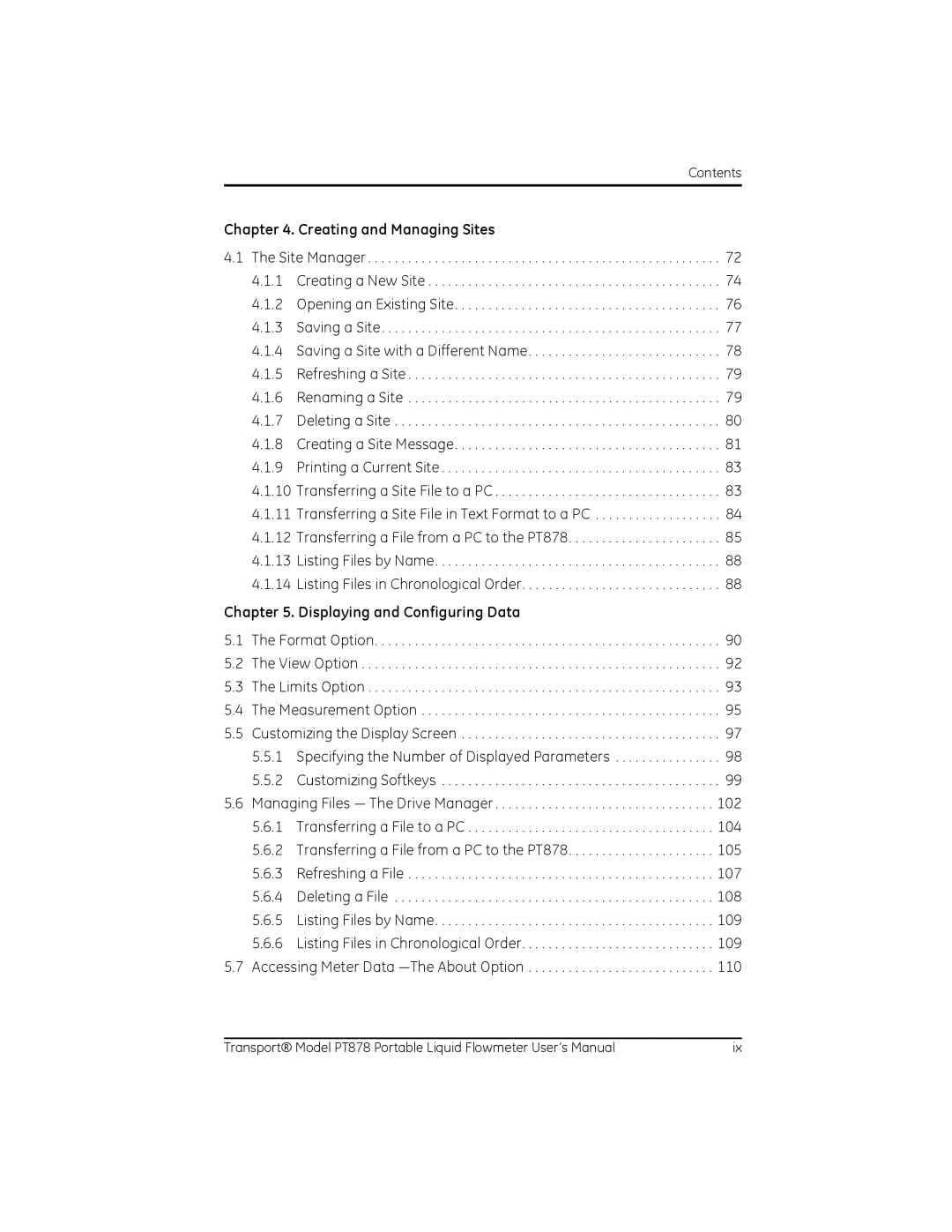 GE PT878 user manual Creating and Managing Sites 