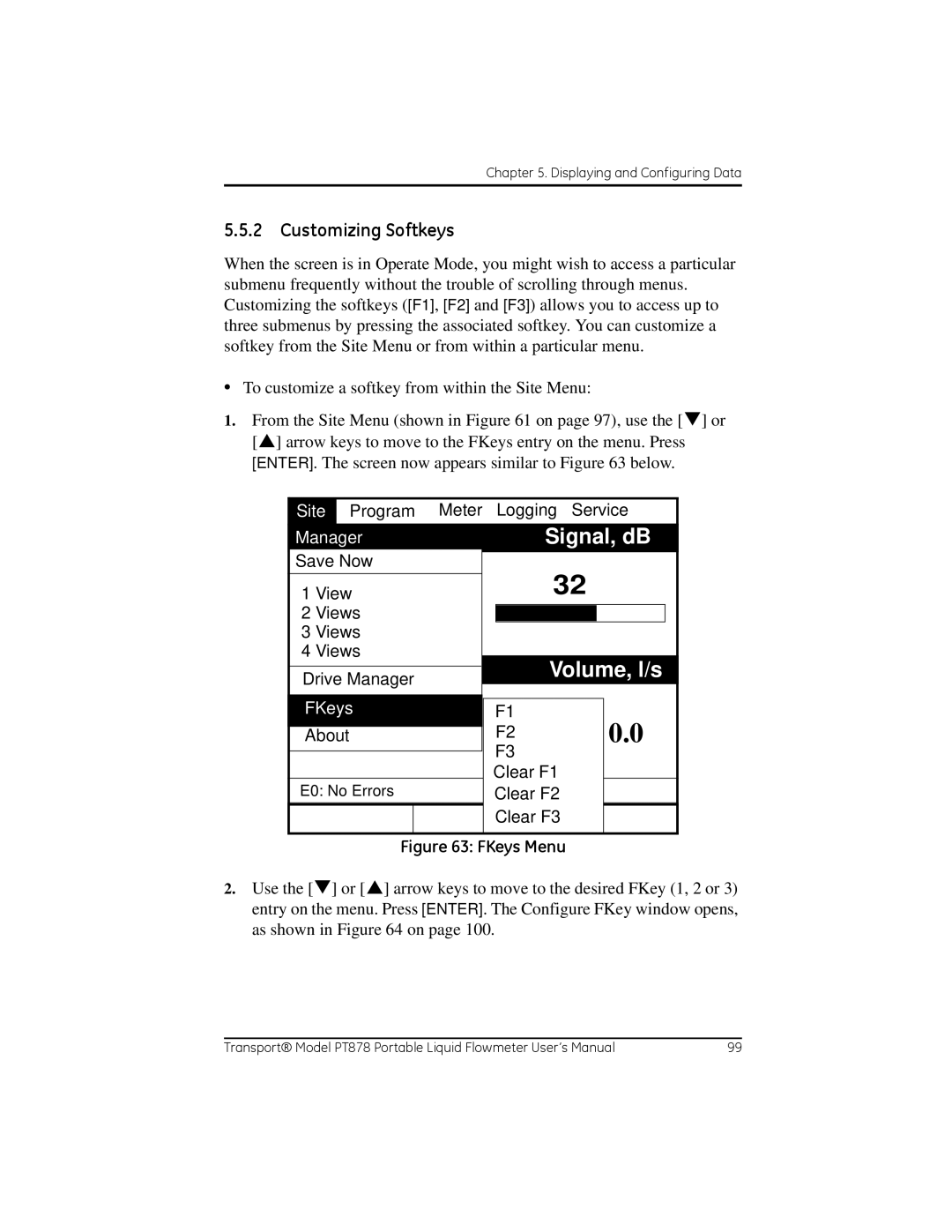 GE PT878 user manual Customizing Softkeys, FKeys 