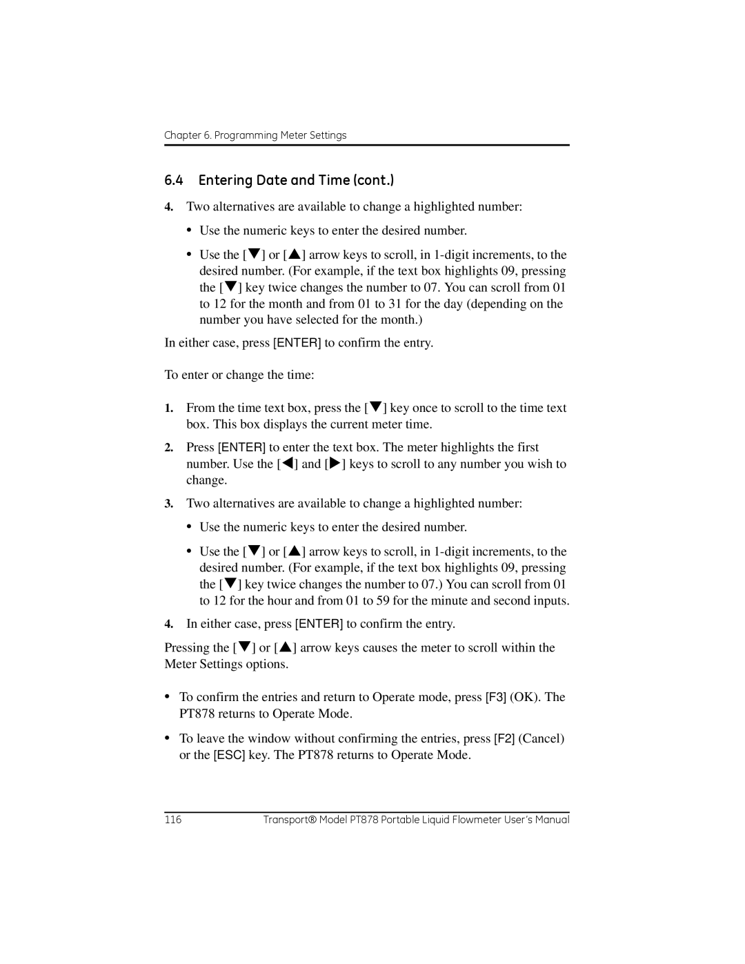 GE PT878 user manual Entering Date and Time 