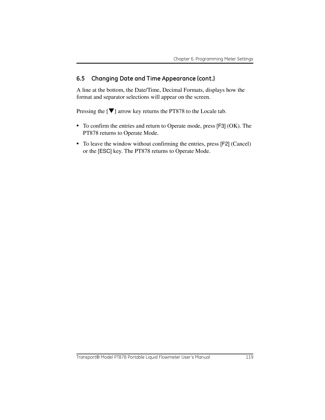 GE PT878 user manual Changing Date and Time Appearance 