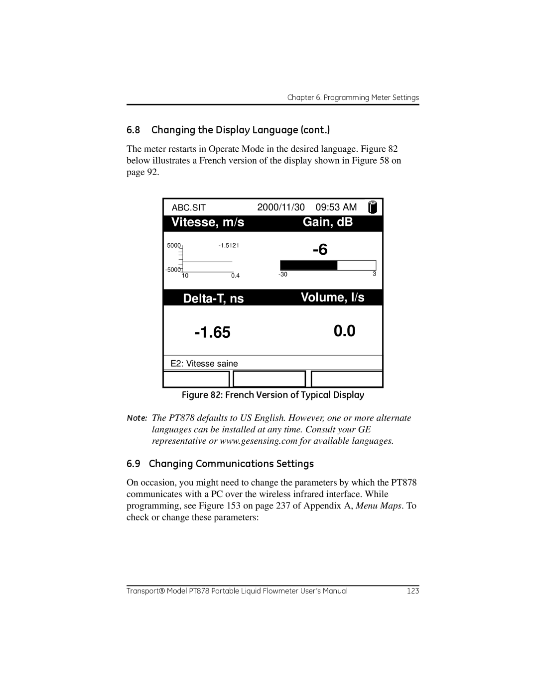 GE PT878 user manual 650.0, Changing Communications Settings 