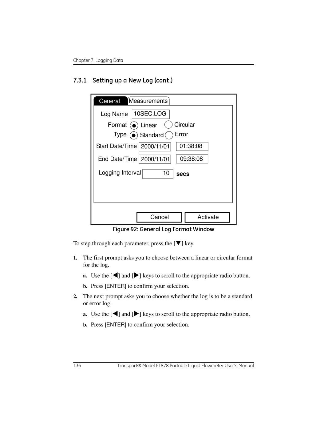 GE PT878 user manual Secs, Cancel Activate 