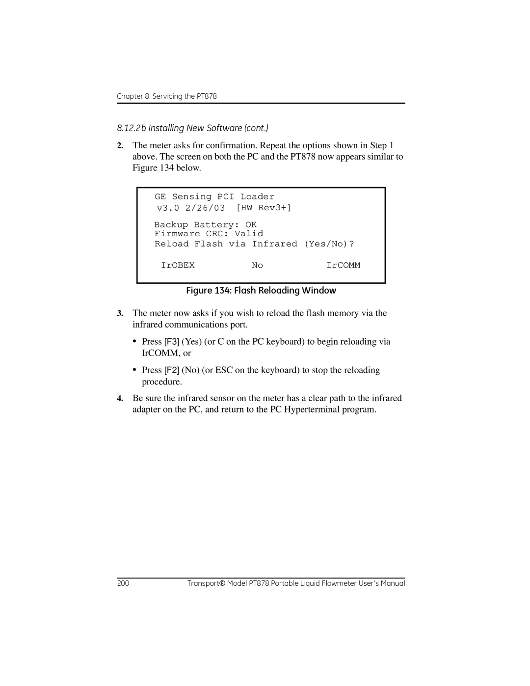 GE PT878 user manual 12.2b Installing New Software 