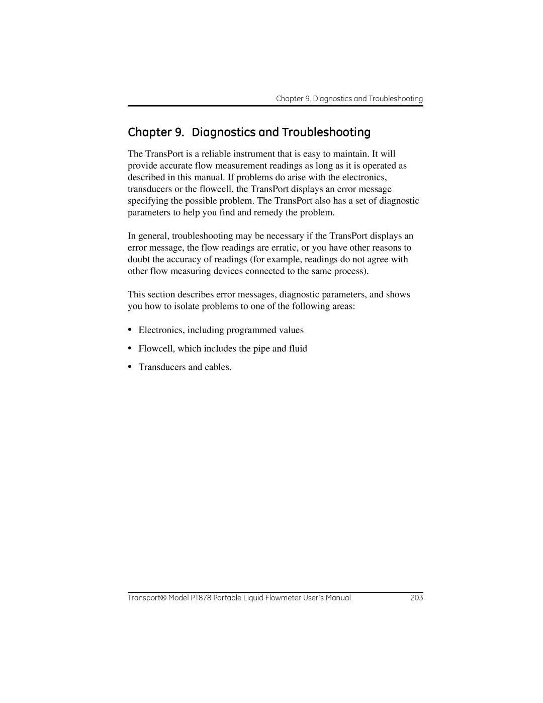 GE PT878 user manual Diagnostics and Troubleshooting 