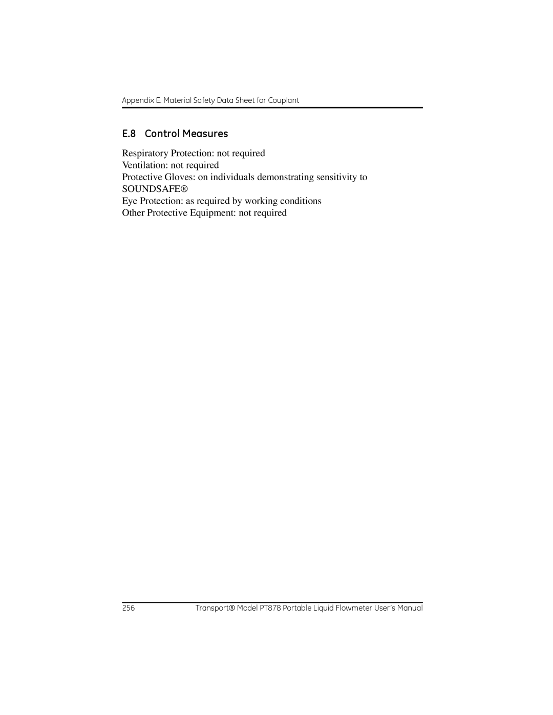 GE PT878 user manual Control Measures, Soundsafe 