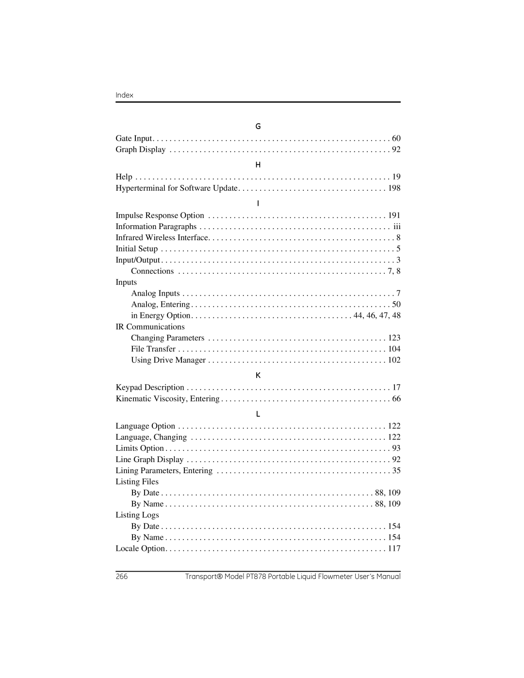 GE PT878 user manual Index 