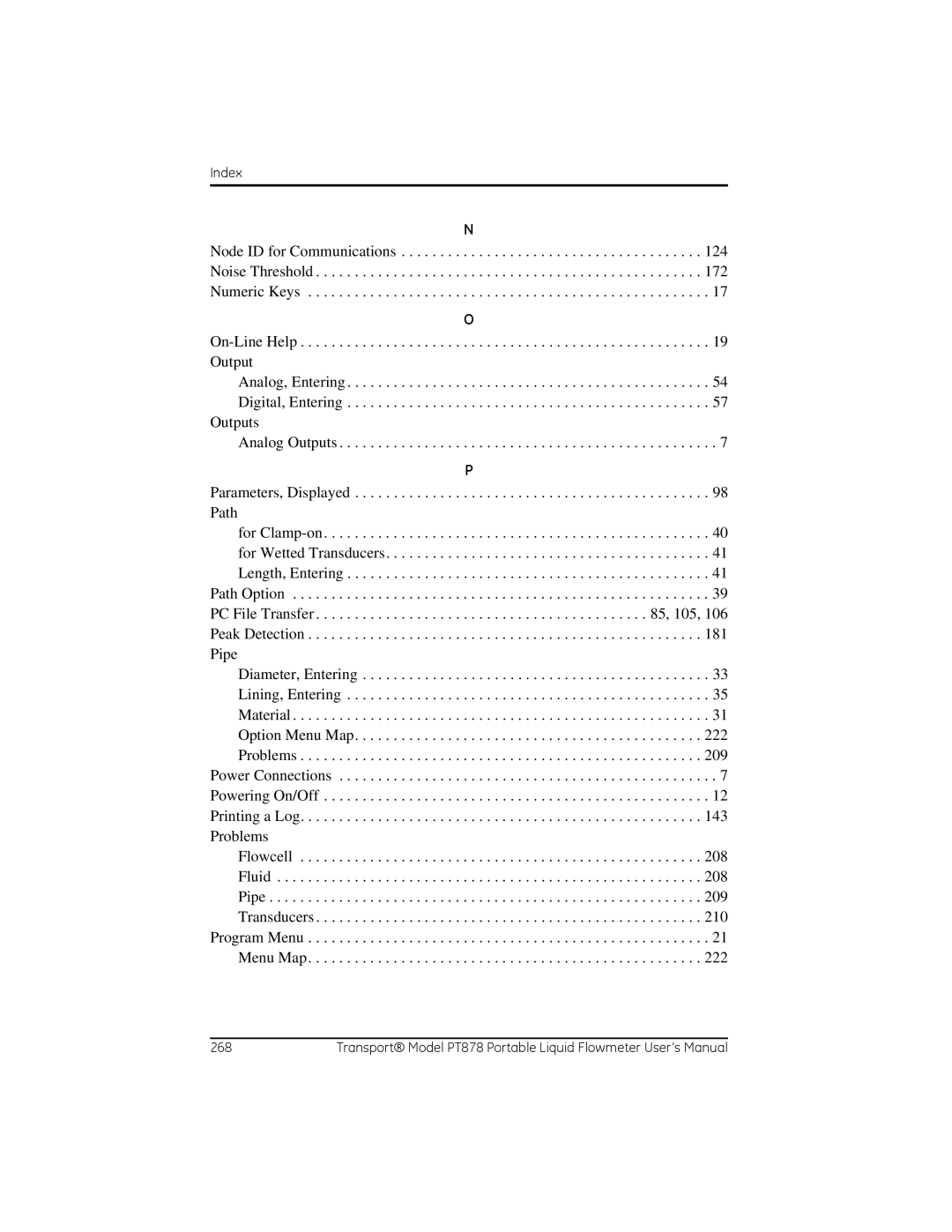 GE PT878 user manual Index 