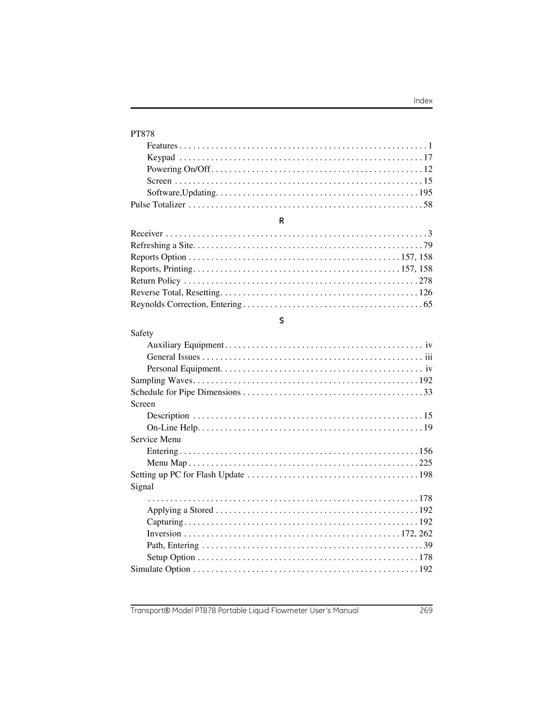 GE PT878 user manual Index 