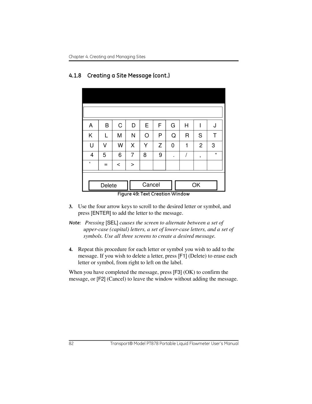 GE PT878 user manual Delete Cancel 