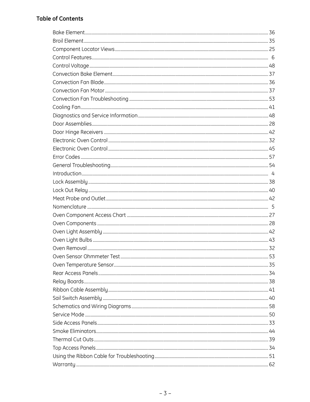 GE PT925 manual Table of Contents 