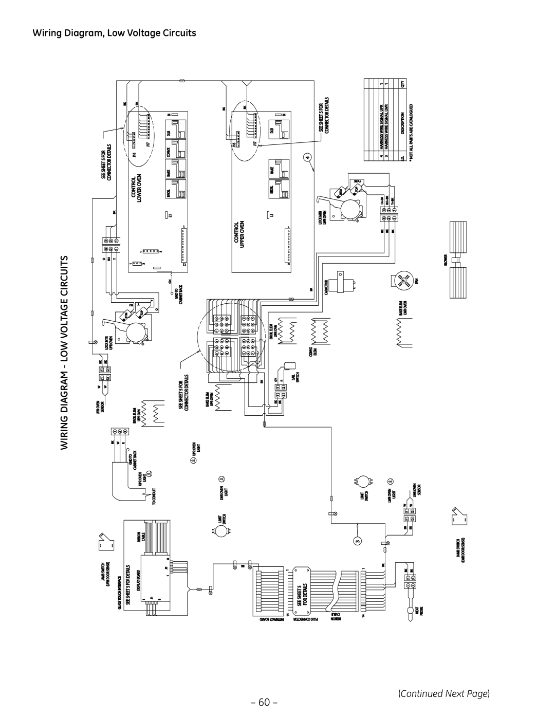 GE PT925 manual Wiring Diagram, Low Voltage Circuits 