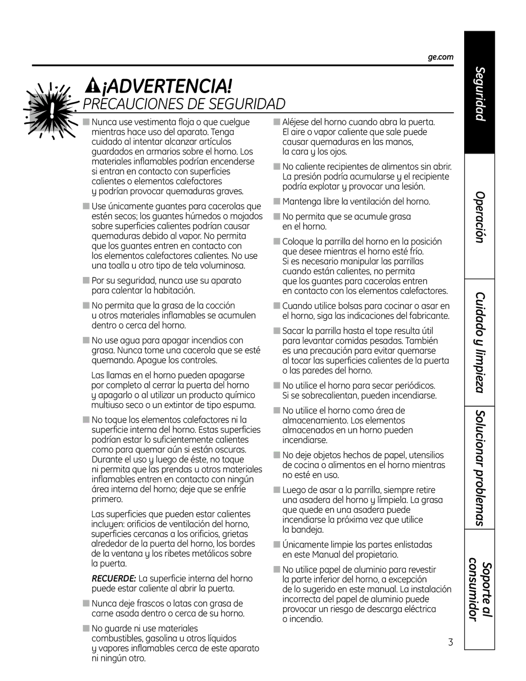 GE PT925 manual Soporte al, Consumidor 