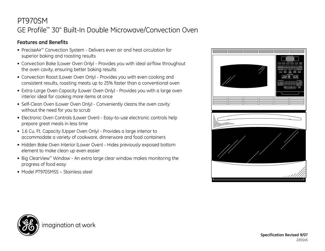 GE PT970SM installation instructions Features and Benefits 