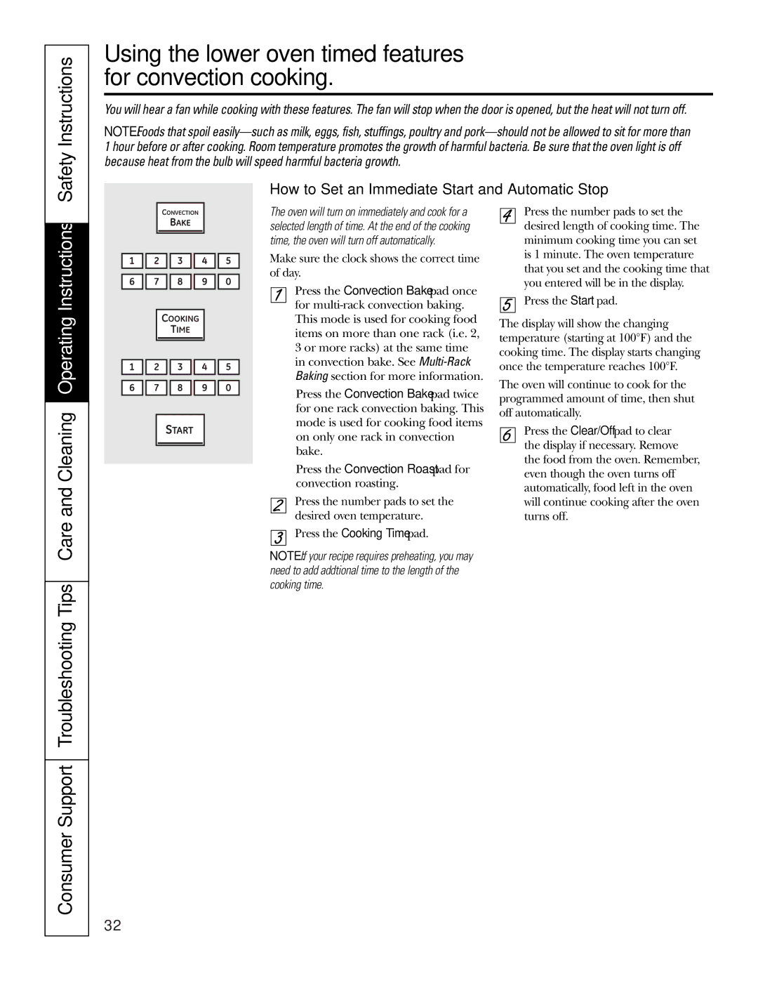 GE PT970SMSS owner manual Using the lower oven timed features for convection cooking 