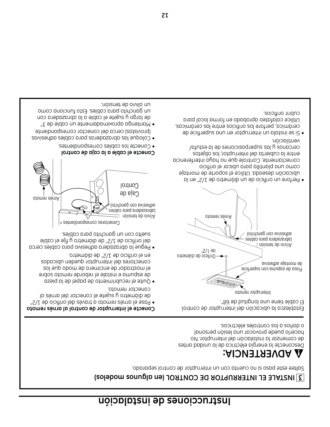 GE PVB37, PVB98, PVB94, PVB67 installation instructions Modelos algunos en Control DE Interruptor EL Instale 