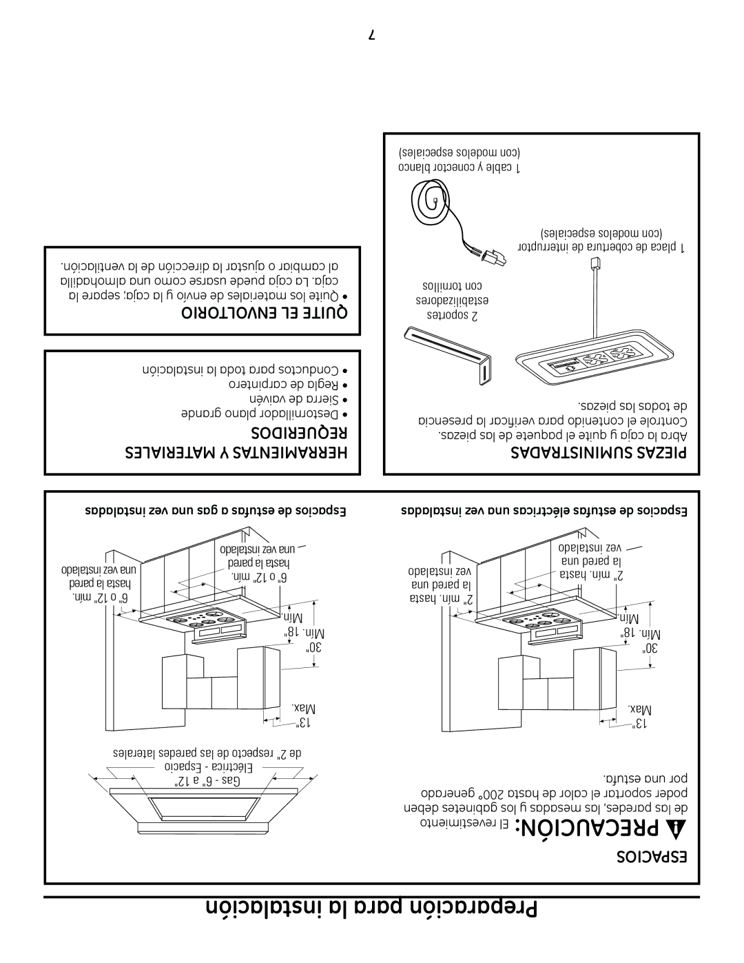 GE PVB94, PVB98, PVB37, PVB67 installation instructions Espacios 