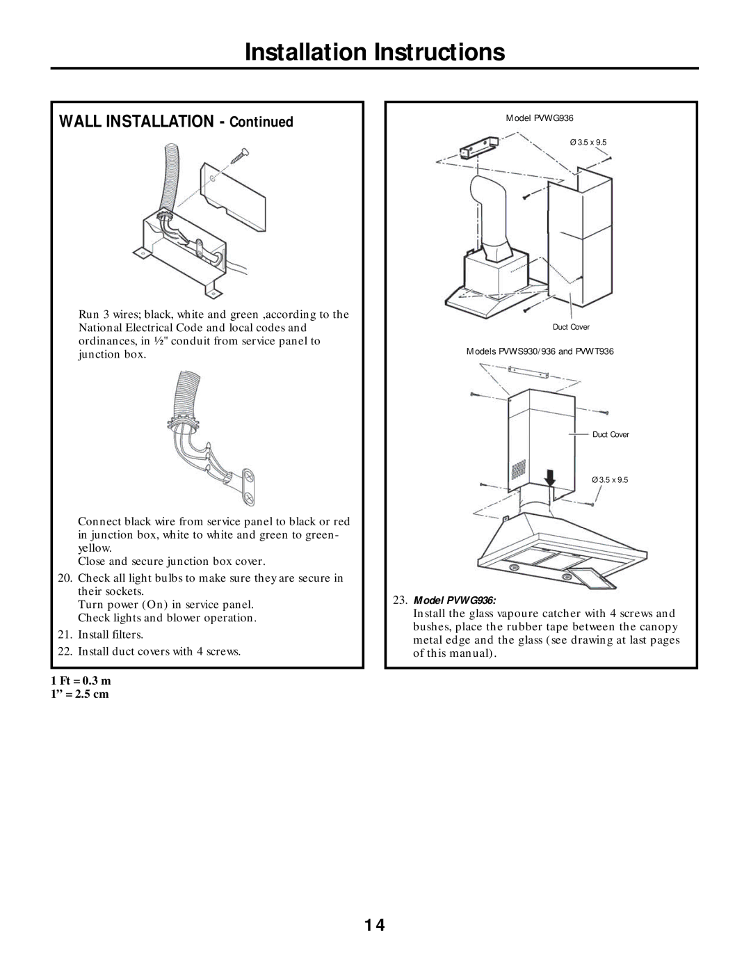 GE PVWS936, PVWT936, PVWS930, PVWG936, PVIG940 manual x Duct Cover 