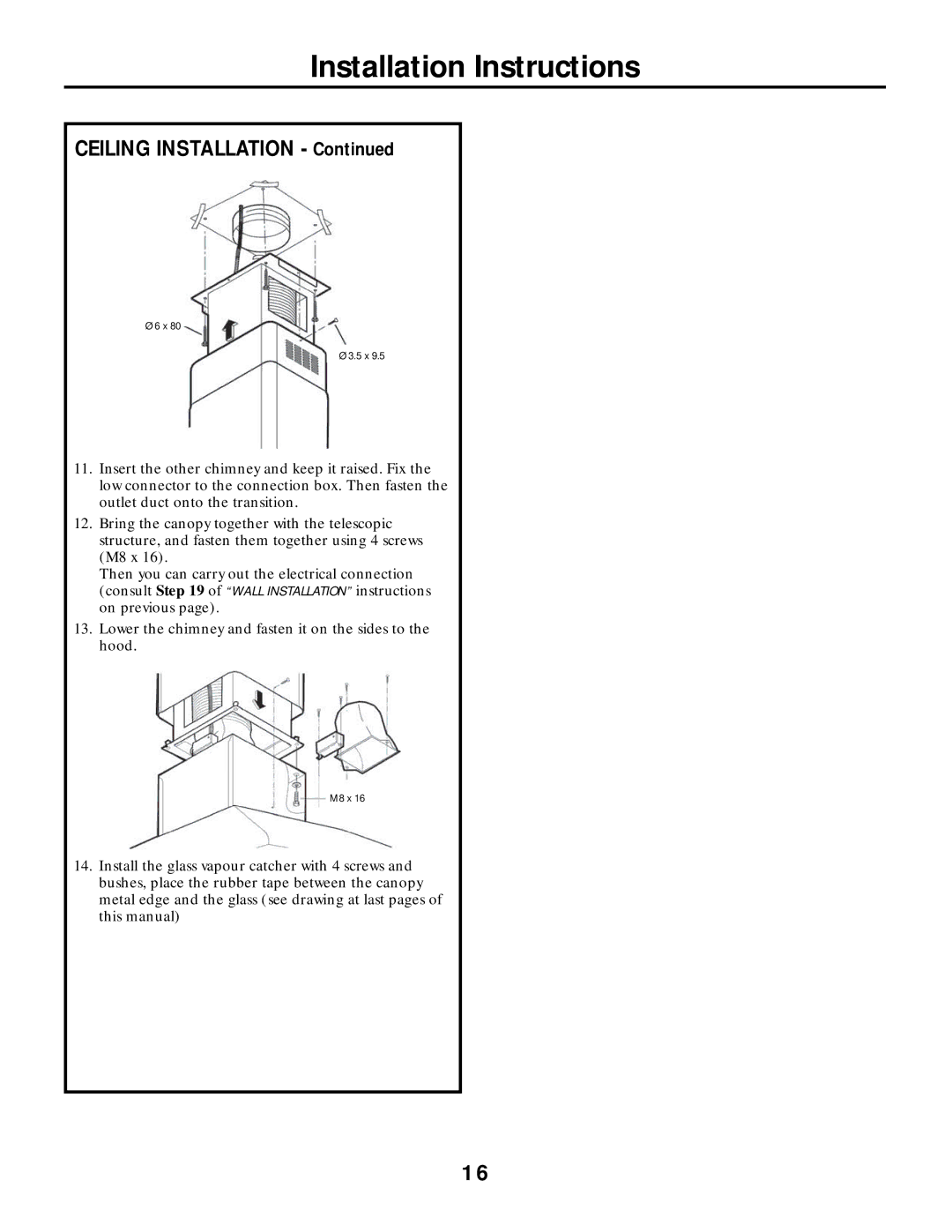 GE PVWS930, PVWT936, PVWG936, PVIG940, PVWS936 manual Ceiling Installation 